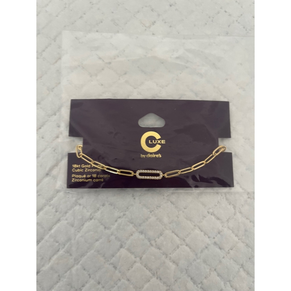 Luxe by Claire's 18K Gold Plated Cubic Zirconia Bracelet